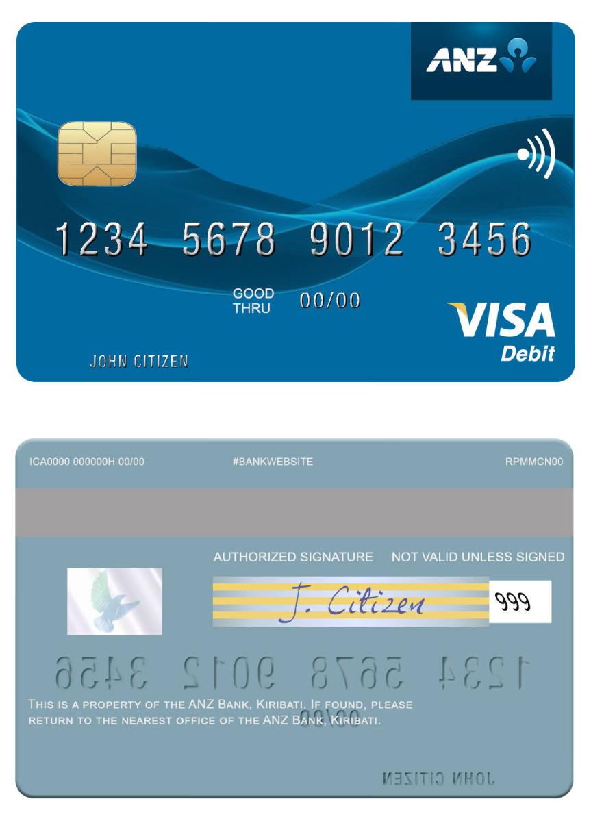Kiribati ANZ Bank visa debit card
